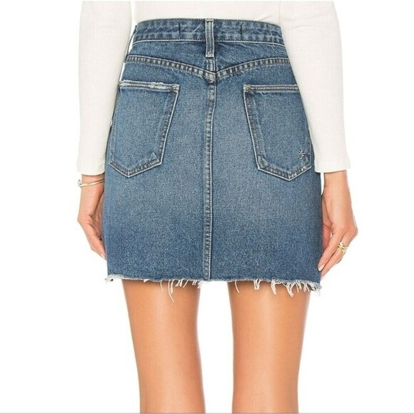 Lovers + Friends Womens Size 27 Elijah Raw Step Hem Distressed Denim Jean Skirt - Picture 12 of 15